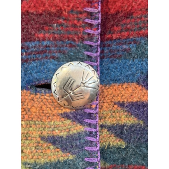 Rhonda Stark Size XL Wool Blend Southwestern Aztec Navajo Coat Jacket Vintage - Picture 6 of 11